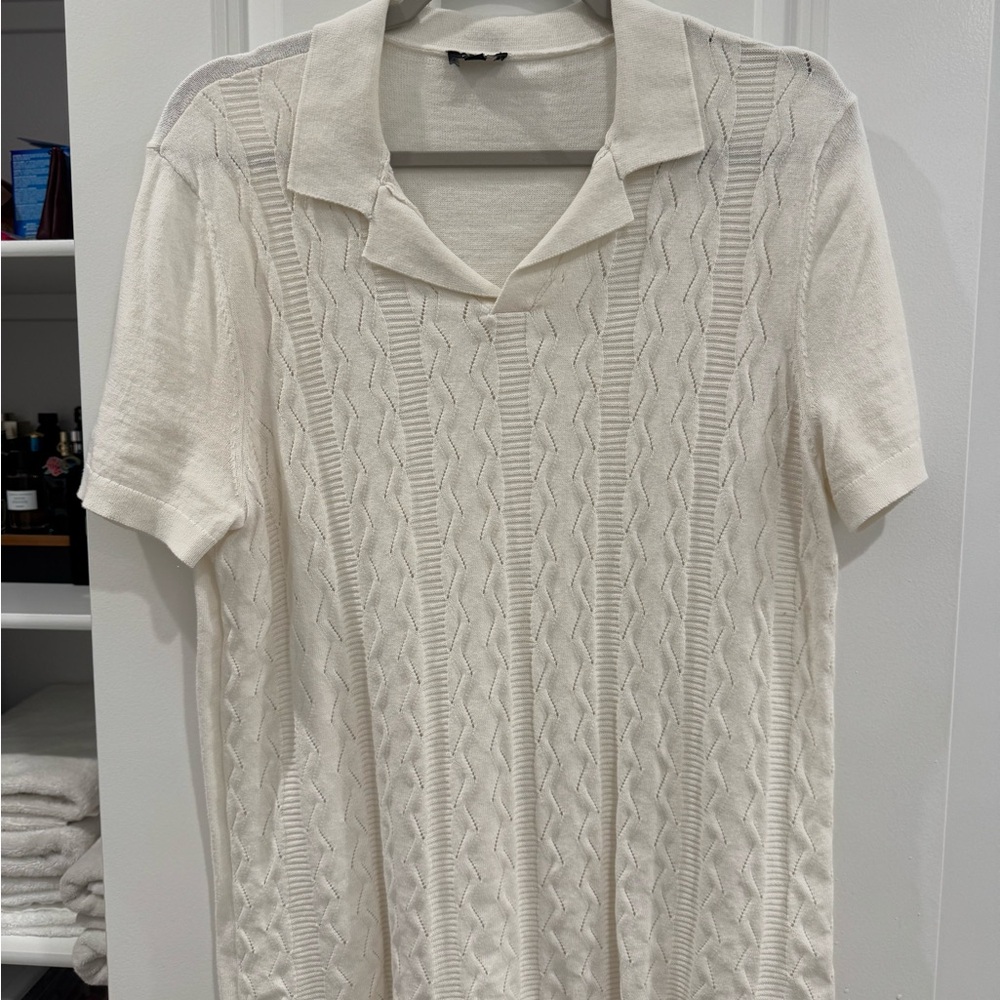Express Cream Textured Men's Polo Shirt
